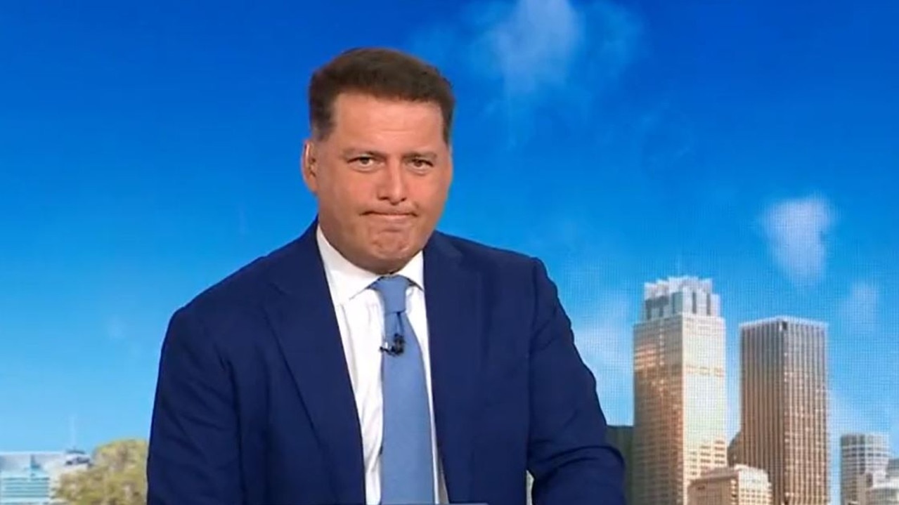 Karl Stefanovic was noticeably silent on the Today show after the scandal broke. Picture: Nine News