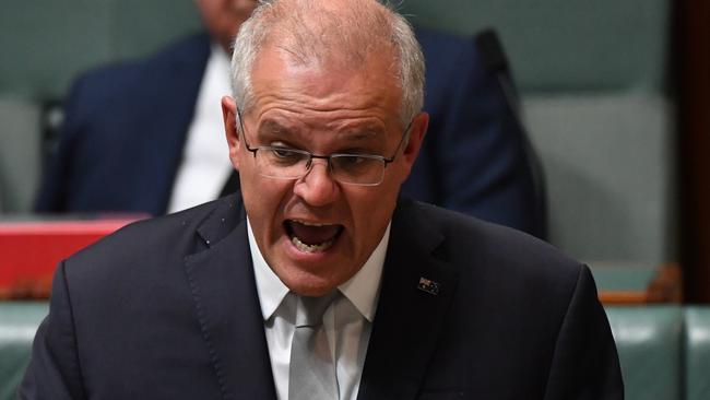 Scott Morrison in question time on Tuesday. Picture: Getty Images