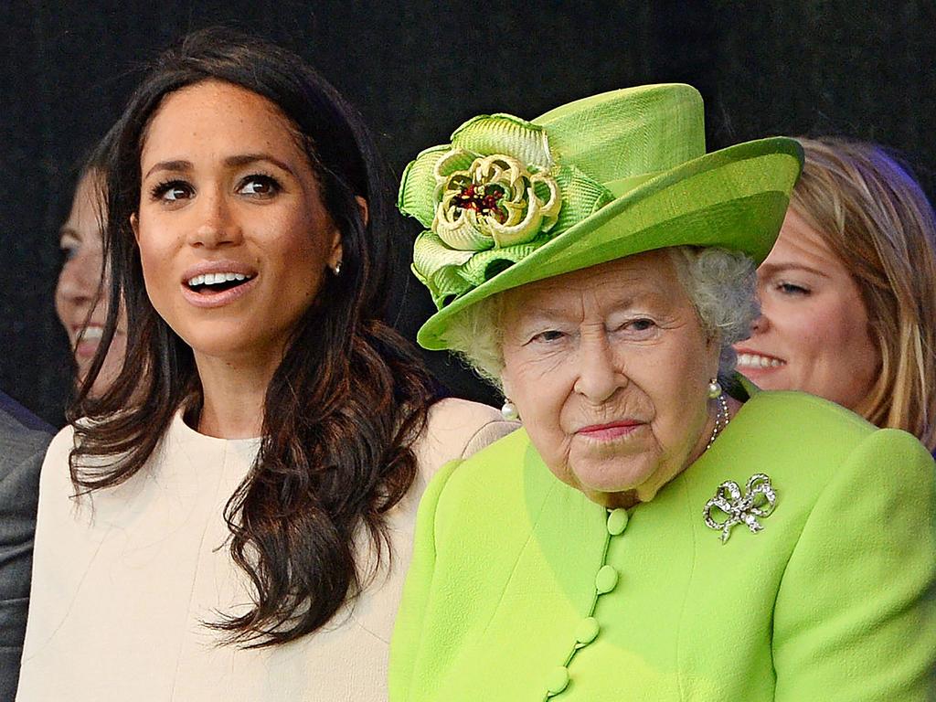 Just six weeks after her wedding, Meghan was out and about with the Queen, something Kate wasn’t asked to do for years after her own wedding. Picture: Jim Clarke/AFP