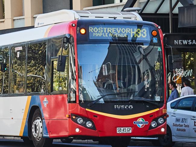 Bus in Adelaide, Monday, Jan. 28, 2019. Picture: MATT LOXTON