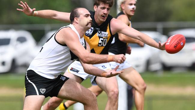 Southport Sharks player Brayden Crossley in action against Werribee. Picture: Highflyer Images.