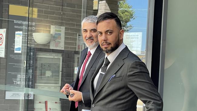 Peter Stojanovski pictured with lawyer Michael Moussa have defend the allegations at a two-day hearing. Picture: Ashleigh Tullis