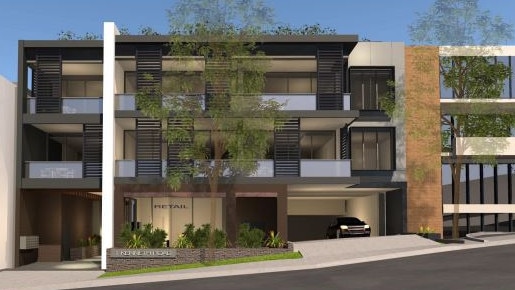 An artist's impression of a proposed $12 million, four-storey shop top apartment development at Manly Vale. Picture: Gartner Trovato Architects