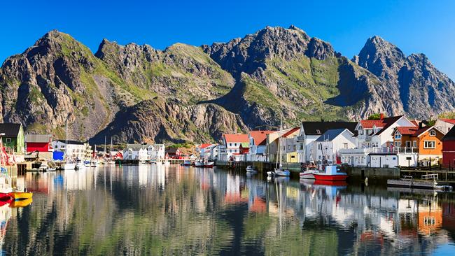 A fishing village in the Lofoten Islands.