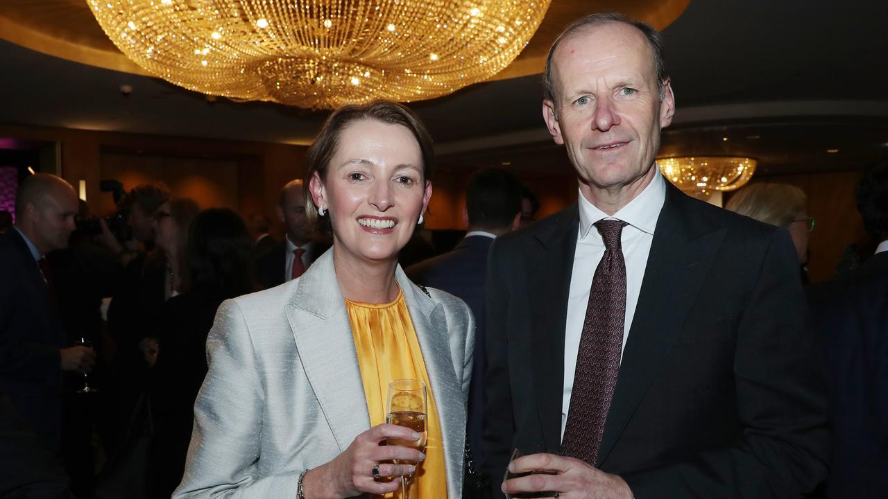 Telstra CEO Vicki Brady and ANZ boss Shayne Elliott. Picture: John Feder