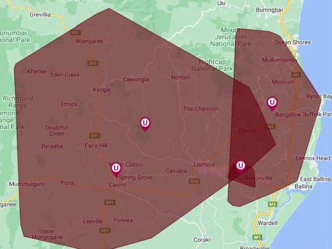 Unplanned power outage in northern NSW Monday July 8, 2024 that impacted 24,500 residents.