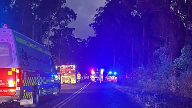 A six-year-old boy died at the scene of the two-vehicle crash near Eden. Picture: Fire and Rescue NSW Eden