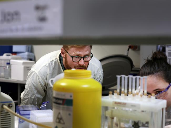 Dr Matt Dun at work at the Hunter Medical Research Institute.