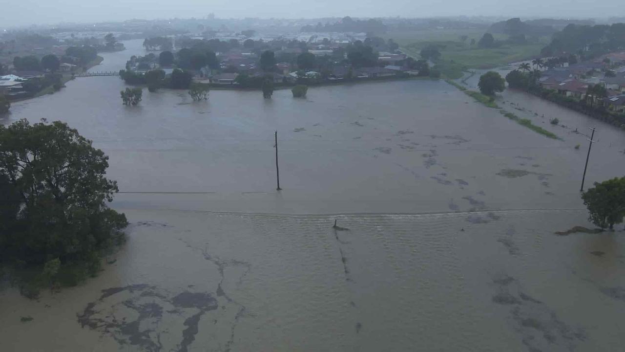 Aerial footage captures Hervey Bay during the wild weather brought by ex-Tropical Cyclone Albert. Photo: Stuart Taylor.