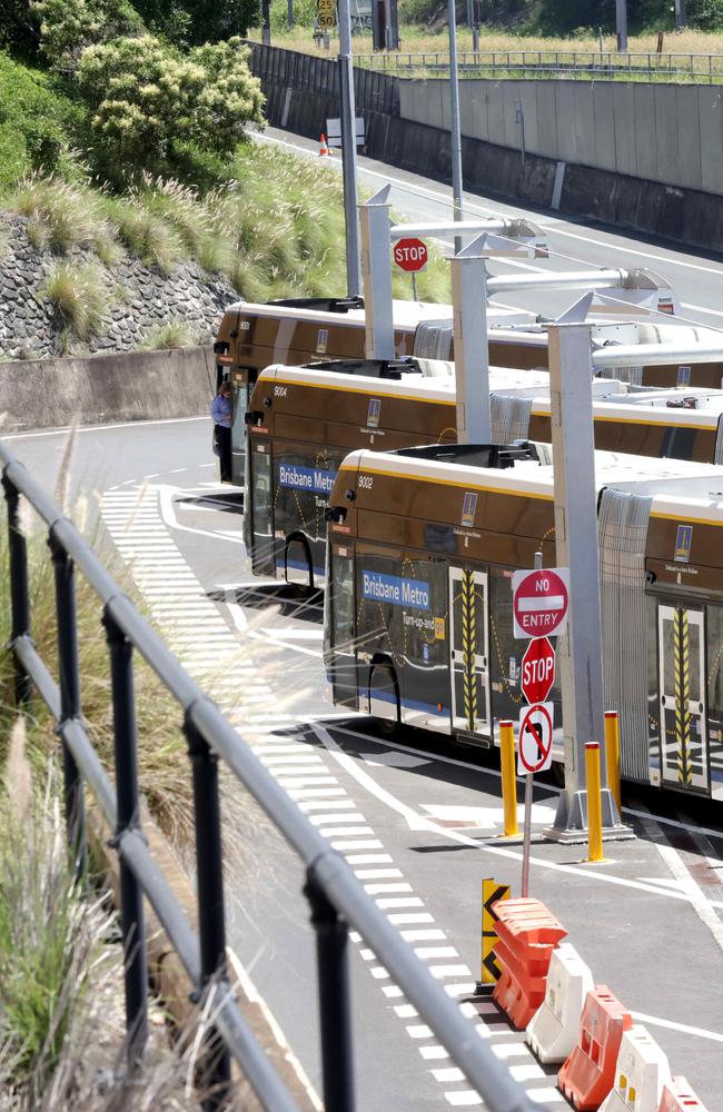 Generic electric Bus Charging station at Spring Hill. Picture: Steve Pohlner