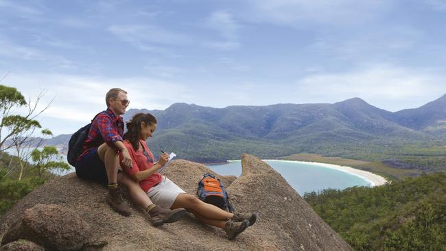 Wineglass Bay from Mount Amos. Picture: Tourism Tasmania