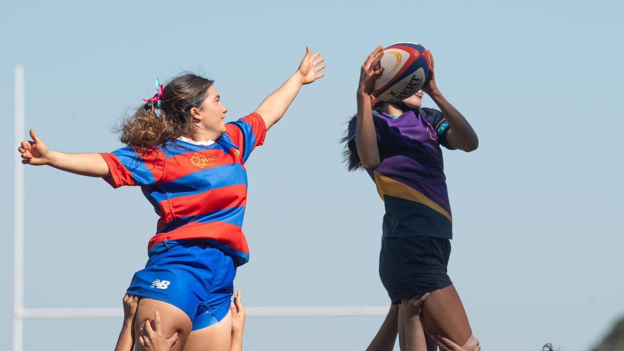 Selena Worsley Cup Game 1. Downlands first VII vs Glennie 18S. 2024 OCallaghan Cup day at Downlands College.Photo by Nev Madsen