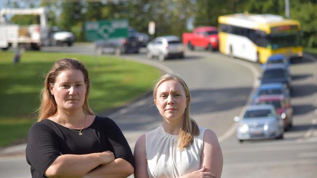 Ormeau mum Nikki Fowell and Division 1 candidate Renee Clarke, after Clarke announced, if elected, she would be creating safe school drop offs and M1 crossings in the area. Photo: Supplied