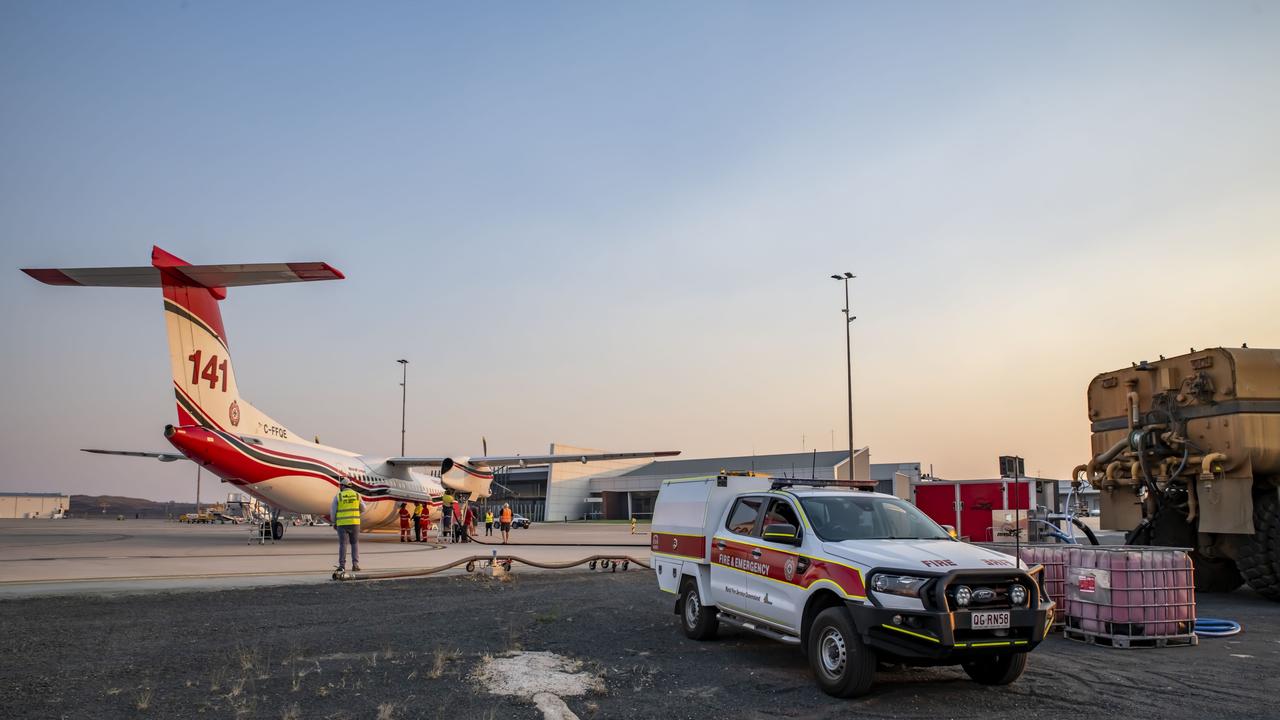 Arrival of QFRS Conair at Toowoomba, Wellcamp. Picture: Garry Wilkinson