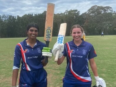 Olivia Callaghan (right) and Asmi Bhange. Picture: Gordon Cricket Club