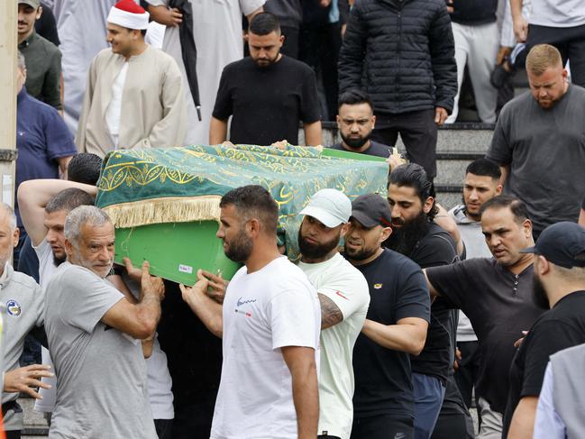 , WARNING NO PHOTOGRAPHER BYLINE., 29th November 2024: Funeral for Niddal Acherkouk, Lakemba Mosque. Niddal Acherkouk was killed in a gang land shooting in Surry hills last weekend. NO BYLINE