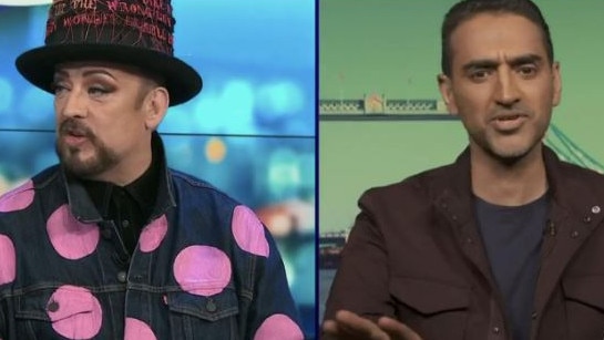 Waleed Aly was absent from The Project Thursday night, telling fill-in panellist Boy George he had a "better offer". Picture: The Project