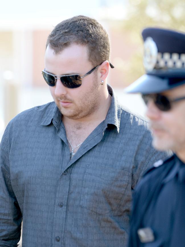 Jason Bristow, who was in the car with James Moore and Natasha Turnbull leaving Port Augusta Courthouse. Picture: Naomi Jellicoe