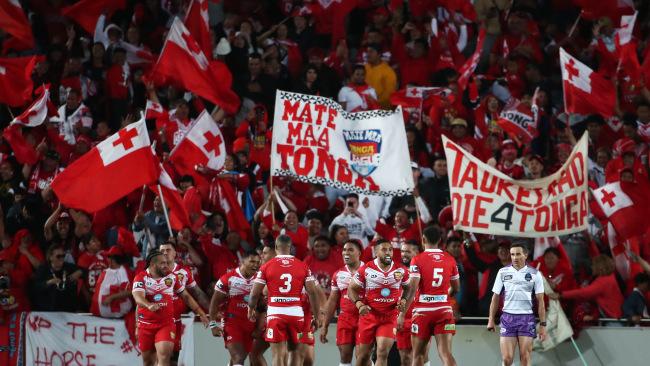 Tonga claimed their greatest ever scalp. Picture: Fiona Goodall