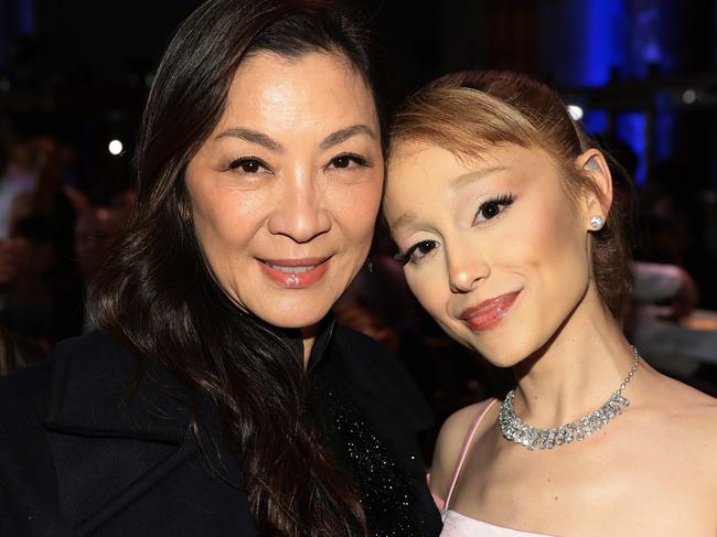 NEW YORK, NEW YORK - JANUARY 07: (L-R) Michelle Yeoh and Ariana Grande attend The National Board of Review Annual Awards Gala at Cipriani 42nd Street on January 07, 2025 in New York City.  (Photo by Dimitrios Kambouris/Getty Images for National Board of Review)