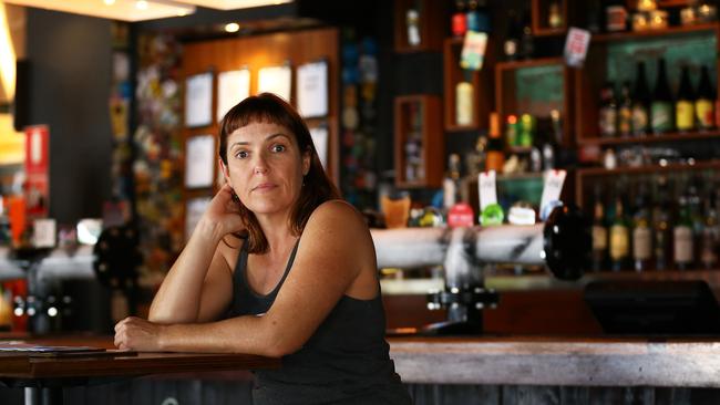 Antoninette Pollock, co-owner of Brewskis bar on Caxton St, Brisbane, has decided to restrict liquor sales after midnight in order to avoid installing ID scanners. Picture: Liam Kidston.