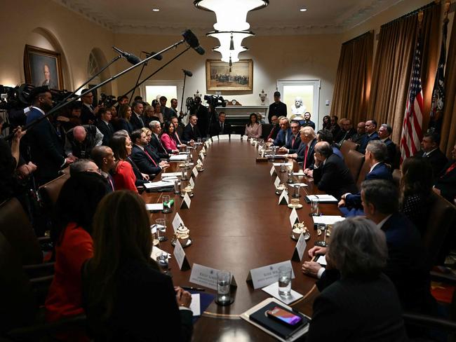 US President Donald Trump holds a cabinet meeting at the White House in Washington, DC, on February 26, 2025. Picture: AFP