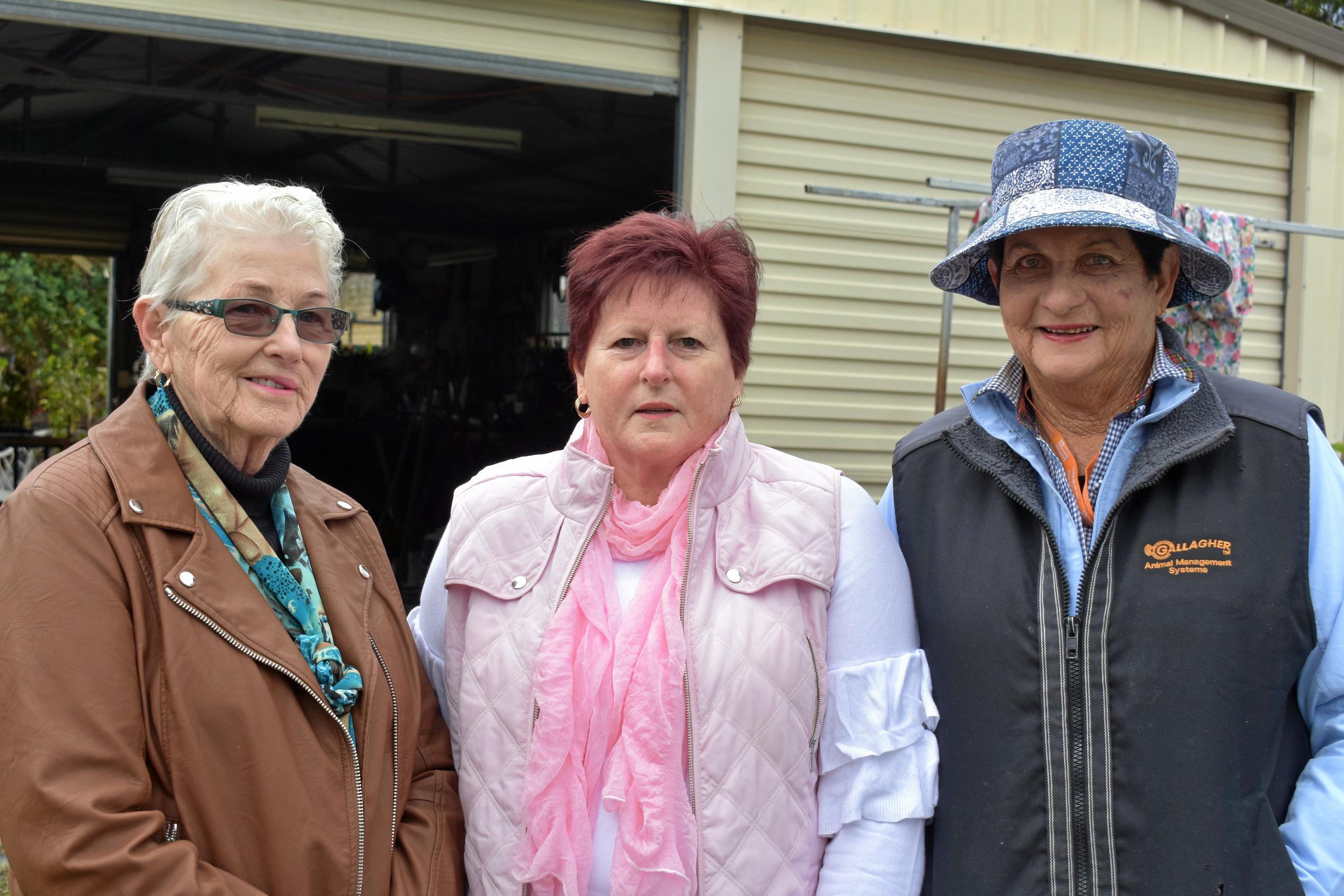 Joy Denton, Claire Wilson and Joan Newton at Injune's Biggest Morning Tea. Picture: Ellen Ransley