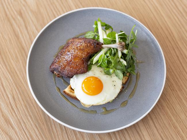 Duck &amp; Waffle at Lenny cafe. Picture: Jacqui Wilkins