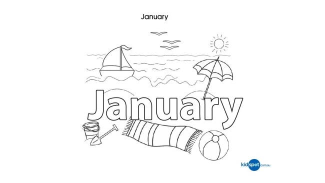 Colouring page: January | The Courier Mail