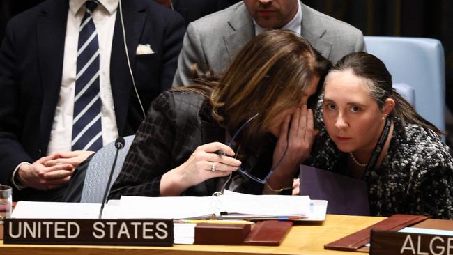 Camille Shea speaks to a member of her staff. Picture: Getty Images