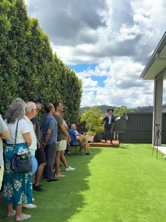 Around 70 people gathered to see the home sold off.