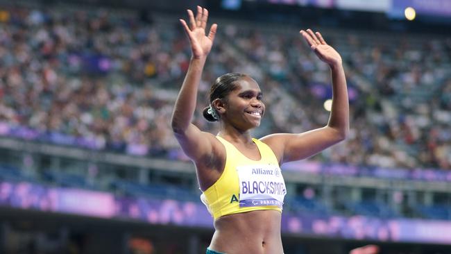 Australian paralympic 400m runner Telaya Blacksmith lines up for the 400m T-20 class at the Paris Paralympics on Monday night, September 2, 2024. Photo: Jacquelin Magnay