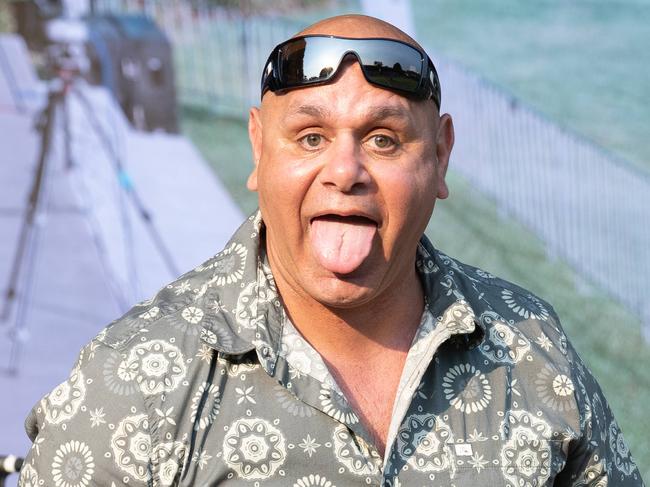 Kevin Kropinyeri, keeping everyone entertained throughout the afternoon at the CIAF Music in the Park event at Munro Martin Parklands on Saturday. Picture: Emily Barker