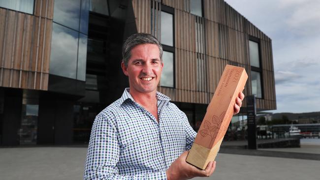Saffire Freycinet general manager Ross Boobyer with their Tasmanian Tourism Award. Picture: Nikki Davis-Jones