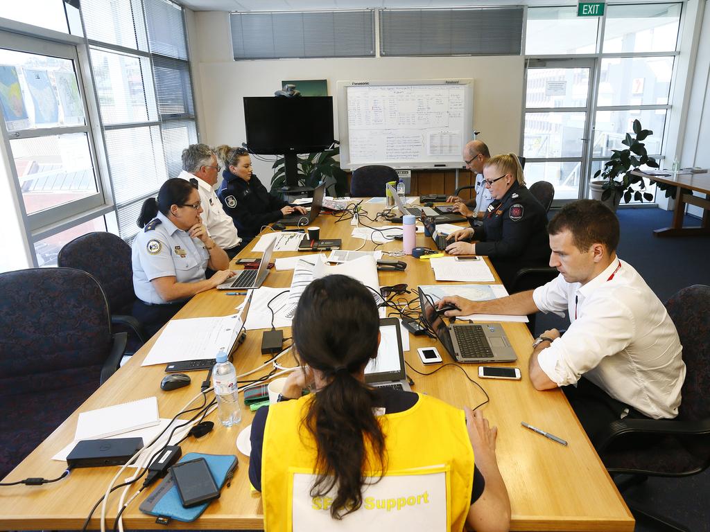 Pictured at Tasmania's TFS (Tasmanian Fire Service) Headquarters briefing the media about the upcoming fire conditions is one of the control rooms. PICTURE: MATT THOMPSON