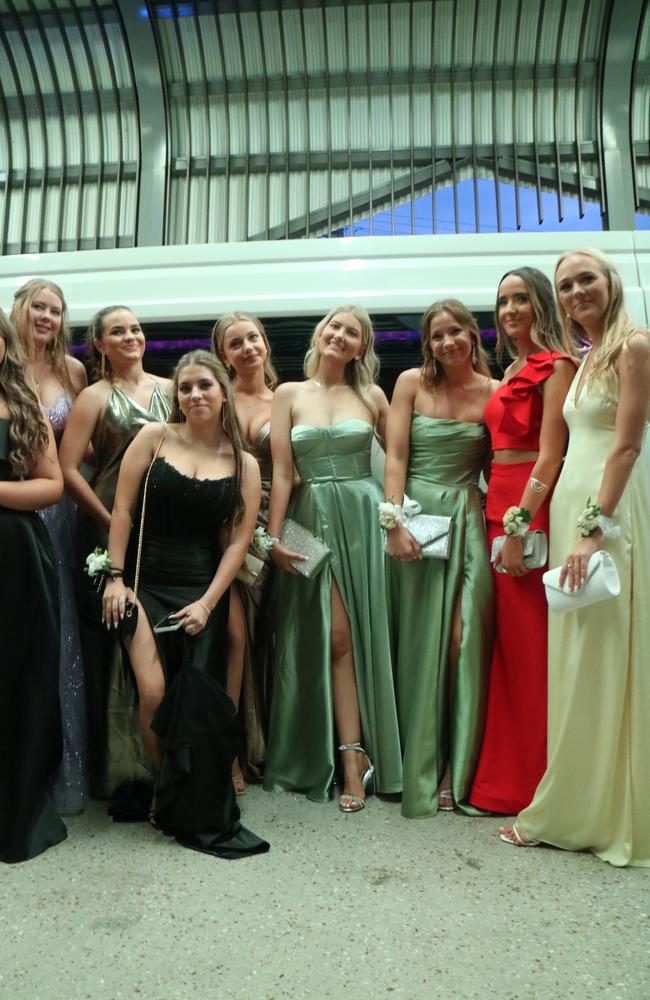 St John's College year 12 students arrive in style for their 2023 formal.