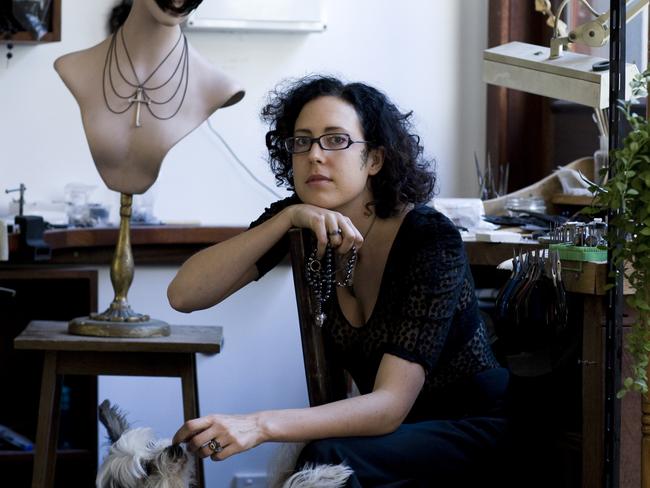 For saweekeend. Taxidermist and jeweller Julia DeVille in her Melbourne studio. Photo: James Geer