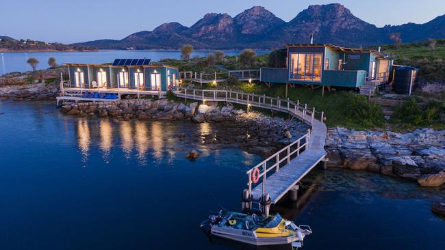 Clem Newton-Brown has listed his Tasmanian island and award-winning accommodation business, Picnic Island, for sale with Knight Frank and Sotheby's. Pictures: Supplied