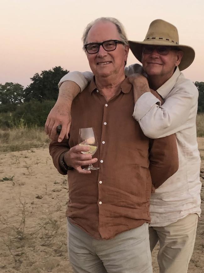 Glenn Wheatley (left) with John Farnham in South Africa on June 5, 2019, in a picture released by Wheatley’s family following his death in February 2022. Picture: supplied