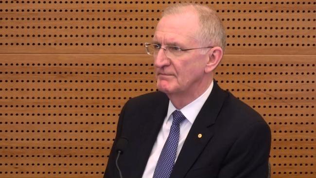 Mike Wilkins at the banking royal commission hearing in Melbourne yesterday. Picture: Supplied