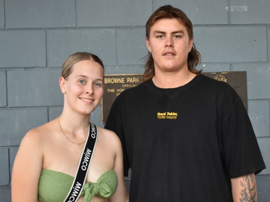 Britney Hooper and Jordan Cox at the Capras menâ&#128;&#153;s and womenâ&#128;&#153;s season openers at Browne Park, Rockhampton, on March 11, 2023.