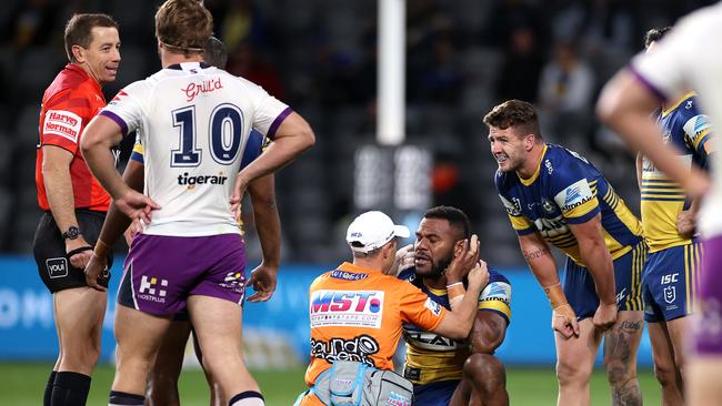 Players have been accused of taking advantage of the NRL’s new Crusher crackdown to milk penalties. Picture: Phil Hillyard.