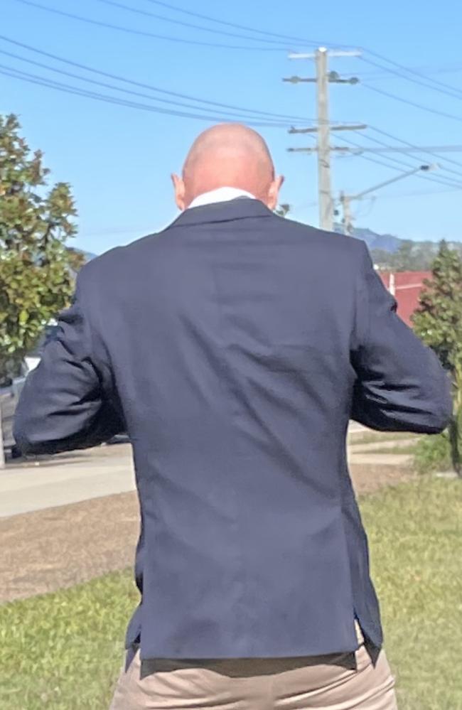 Paul Joseph Edwards leaves Gympie Magistrates Court after pleading guilty to charges of unlawful weapon possession. May 29, 2023.