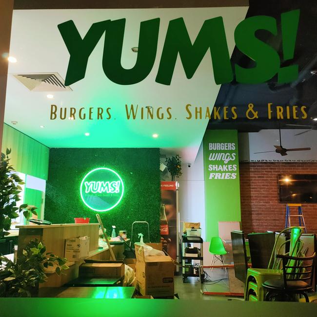 The shop front at the new Yums! restaurant in Woolloongabba.