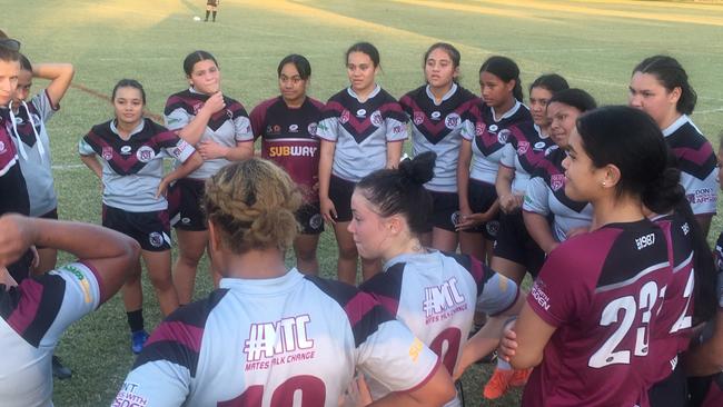 Marsden SHS year 9-10 girls reflect on a season best effort. Picture: Supplied.