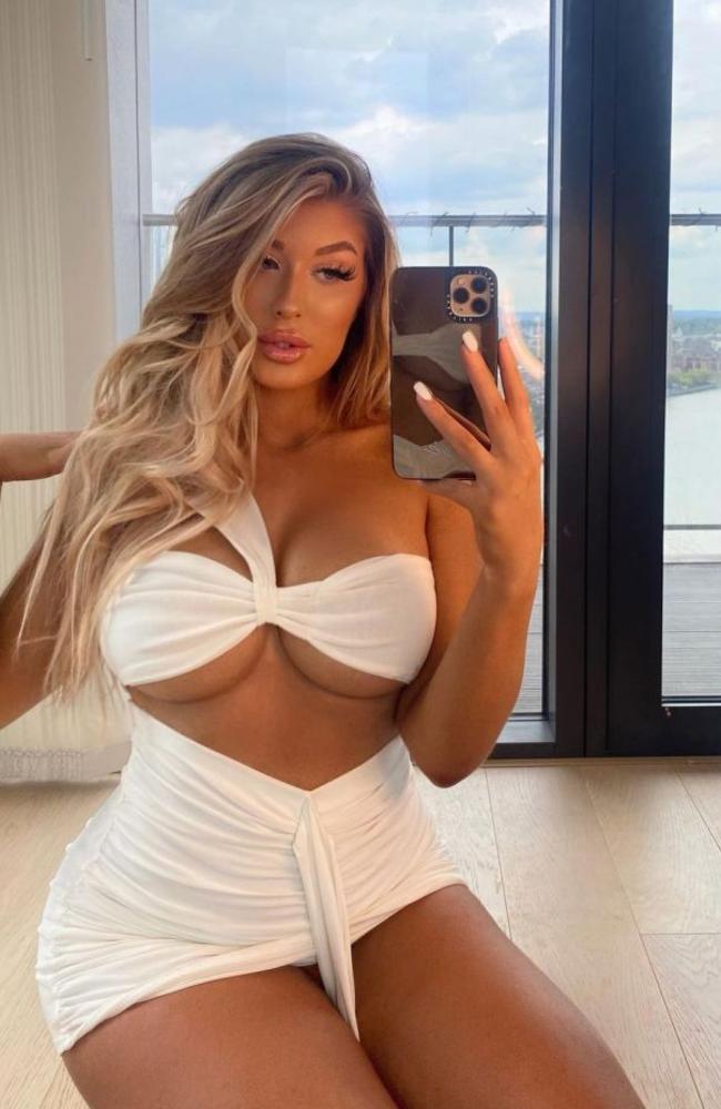 Eve Gale headed out in this white dress which strapped around her chest. Picture: Instagram/Evegale