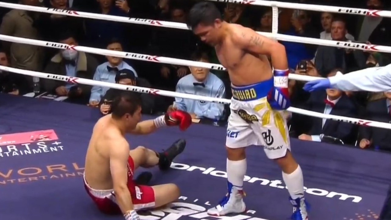 Manny Pacquiao demolished the YouTuber. Photo: Fox Sports