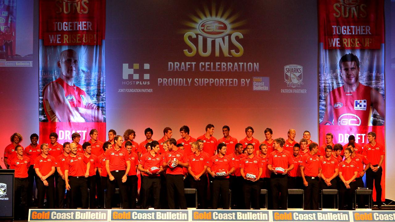 Gold Coast’s young list unveiled after the 2010 draft. Picture: The Gold Coast Suns