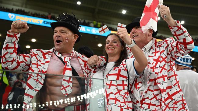 England fans cheer on their team against Wales. Picture: Paul Ellis / AFP)