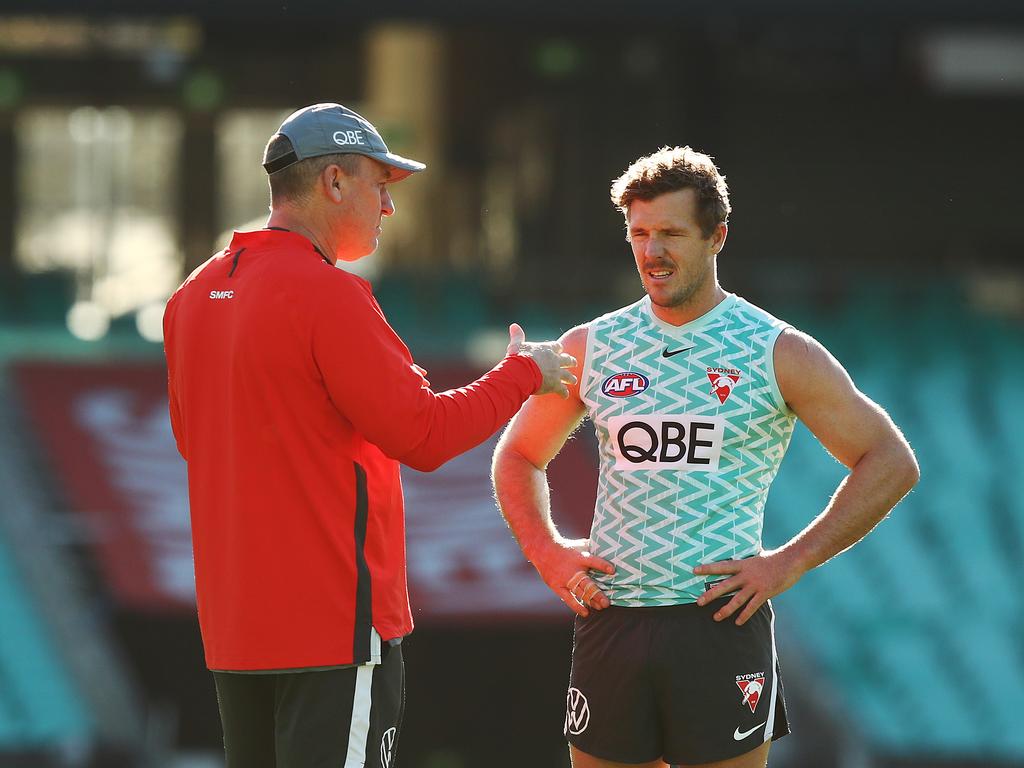 Parker had to watch from the sidelines for a large chunk of the Swans’ successful season. Picture: Brett Costello